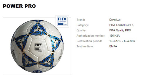 FIFA hé lộ mẫu bóng mới của Động Lực đạt tiêu chuẩn Quality Pro