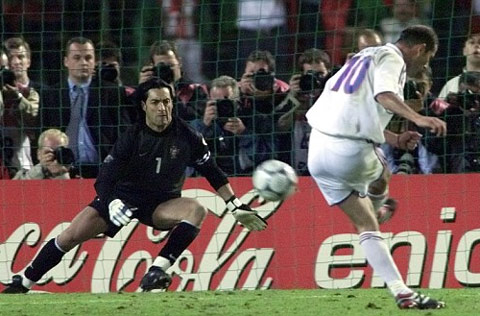 Zidane sút penalty tiễn Bồ Đào Nha về nước tại EURO 2000