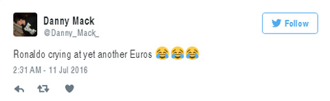 Ronaldo lại khóc ở 1 kì EURO nữa