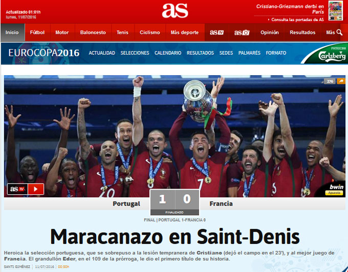 AS (Tây Ban Nha): Maracanazo được tái hiện tại Saint-Denis