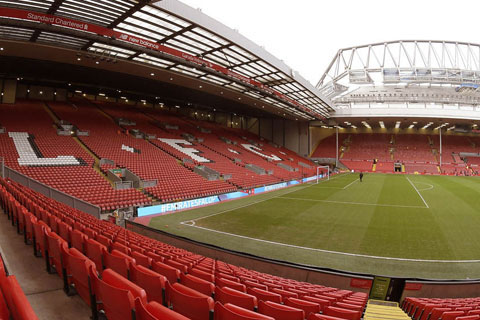 Anfield (Liverpool): 54.000 chỗ ngồi