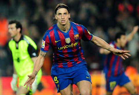 Ibrahimovic không thể hiện được nhiều trong màu áo Barcelona