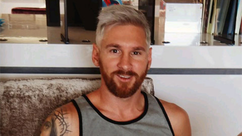 Messi gây sốc với mái tóc bạch kim sau khi trở lại Barca