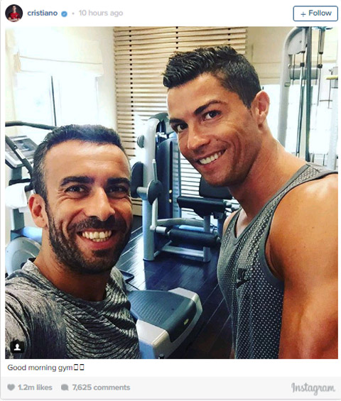 Ronaldo đang miệt mài lấy lại thể lực trong phòng gym