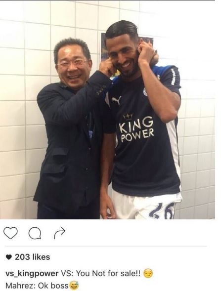 Bức ảnh được chủ tịch của Leicester đưa lên Instagram