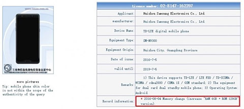 Note 7 tích hợp 6GB RAM bộ nhớ trong 128GB vừa được TENNA xác nhận