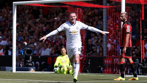 Rooney ăn mừng bàn thắng cho M.U