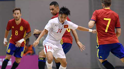 Những hình ảnh ấn tượng của ĐT Futsal Việt Nam trận gặp Tây Ban Nha