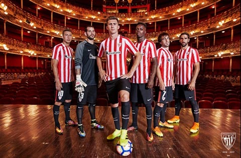 Athletic Bilbao trung thành với áo đấu sọc đỏ trắng