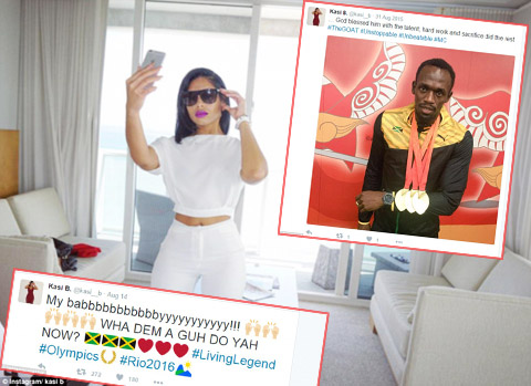 twitter của Kasi tràn ngập hình ảnh về Bolt