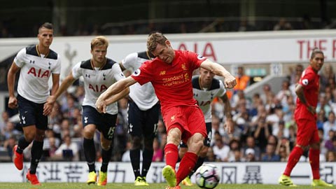 Milner mở tỷ số cho Liverpool từ chấm 11m
