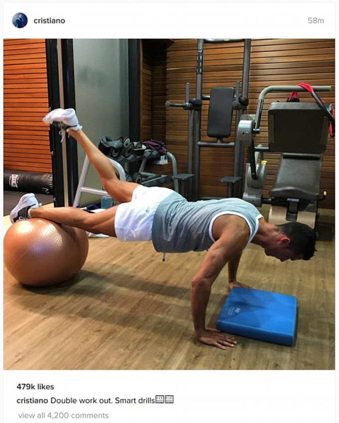 Ronaldo chăm chỉ tập luyện