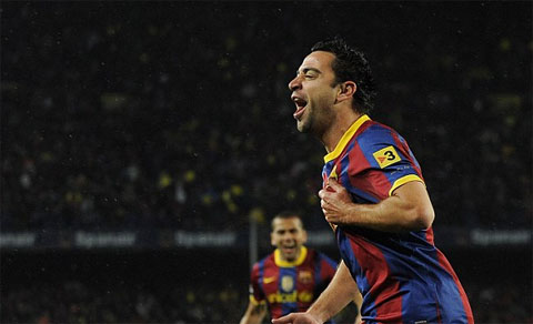 Xavi mở tỷ số trong trận Barca đại thắng Real