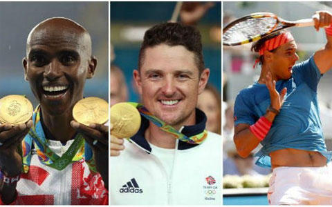 3 VĐV vừa giành HCV Olympic Rio 2016: Mo Farah (trái), Justin Rose (giữa) và Rafael Nadal đều bị tố đã dùng doping.