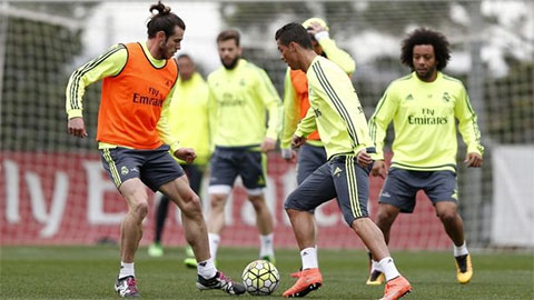 Ronaldo và Bale tập luyện trở lại, có thể ra sân vào cuối tuần