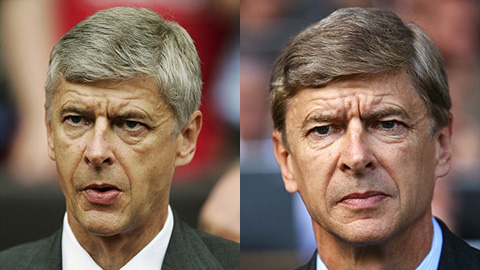 Wenger thua trận chung kết Champions League đầu tiên năm 2006 (trái) và bắt đầu kỷ nguyên không danh hiệu từ năm 2007 (phải)