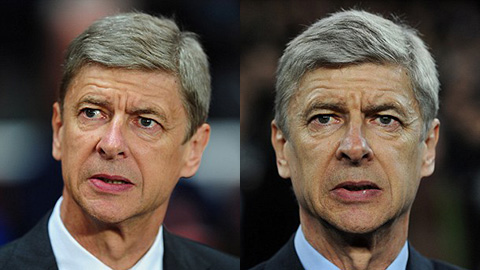Năm 2010 trắng tay của Wenger (trái) và tiếp tục để thua Barca tại Champions League năm 2011 (phải)