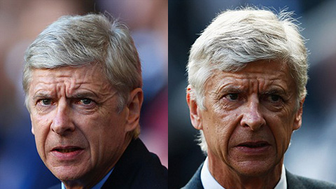 Wenger kết thúc 9 năm không danh hiệu bằng FA Cup mùa Hè 2014 (trái) và tiếp tục đăng quang giải đấu này 1 năm sau (phải)