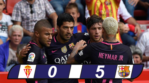 Neymar và Suarez tỏa sáng, Barca nhấn chìm Gijon