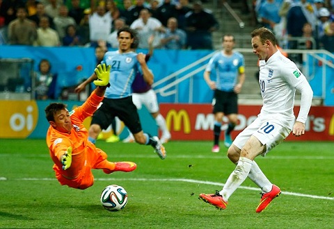 Bàn thắng của Rooney không giúp ĐT Anh vượt qua Uruguay