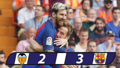 Messi lập cú đúp, Barca thắng hú vía Valencia