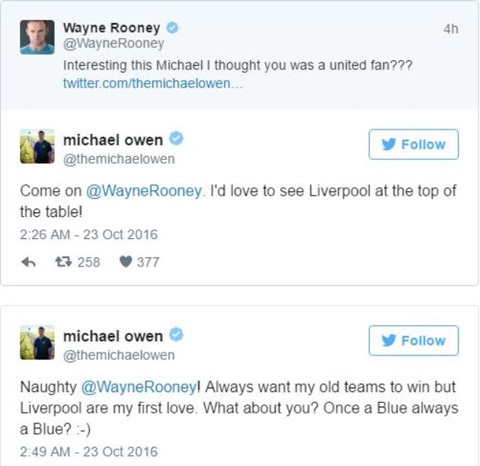 Màn tranh luận giữa Rooney và Owen