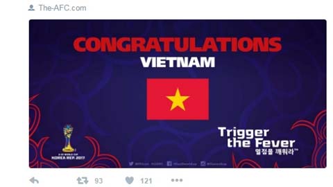 FIFA chúc mừng U19 Việt Nam