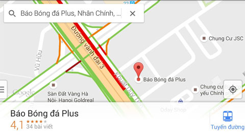 Google Maps mở tính năng theo dõi tắc đường tại Việt Nam
