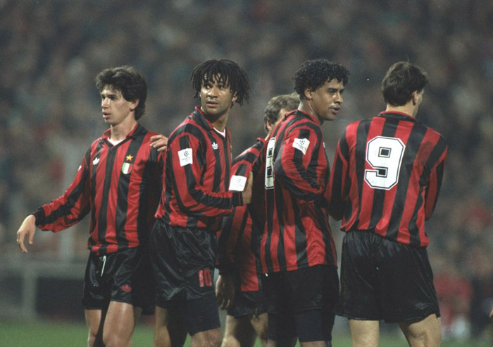 AC Milan: Demetrio Albertini, Franco Baresi, Ruud Gullit, Frank Rijkaard, Marco van Basten — 1992