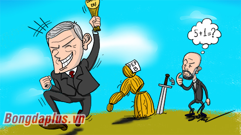 Biếm họa: Mourinho hí hửng dù chỉ hạ đội B của Pep