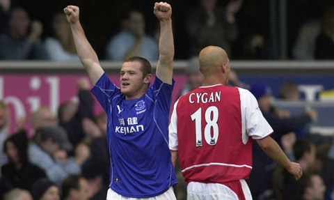 Rooney trong những ngày còn thi đấu cho Everton