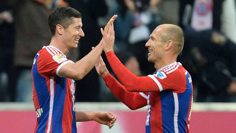 Ancelotti ca ngợi phong độ của Robben và Lewandowski