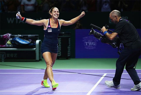 Cibulkova ăn mừng chiến thắng