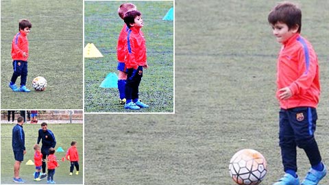 Vừa lộ ảnh tập, con trai Messi đã gây sốt