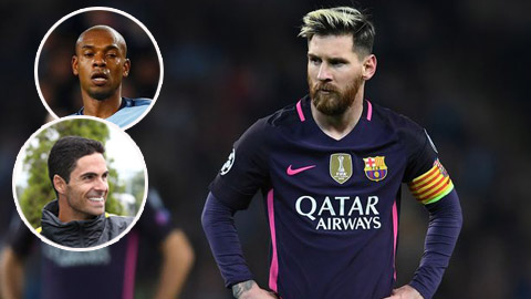 Fernandinho và Arteta bị nghi chửi Messi là đồ ngu