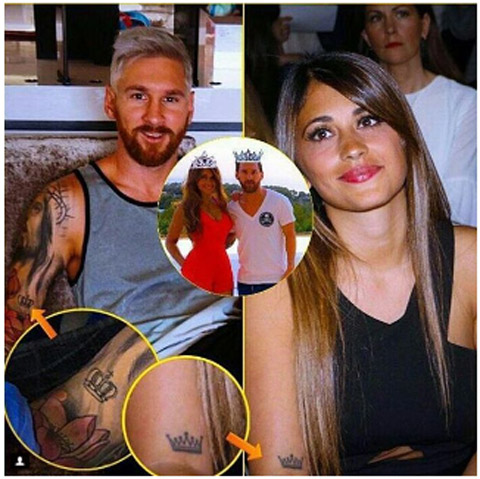 Hình xăm mới của Messi và cô bạn gái