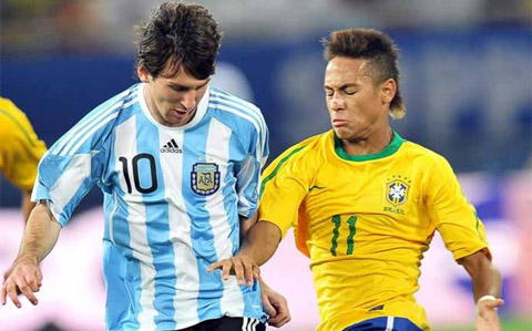 Messi và Neymar là những gương mặt nổi bật của bóng đá Argentina và Brazil hiện thời