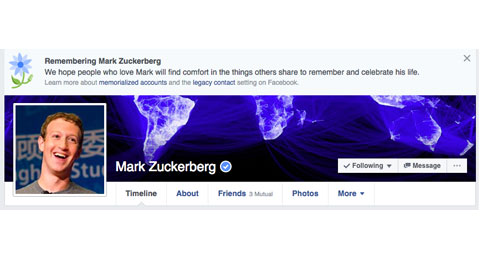 Facebook báo tử nhầm Mark Zuckerberg