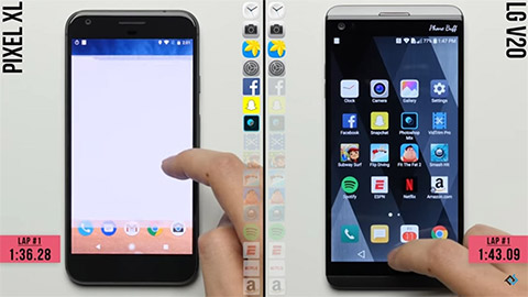 Vòng 1, Google Pixel XL tỏ ra mạnh mẽ hơn LG V20