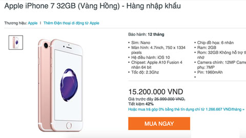 iPhone 7 giảm giá kỷ lục ở Việt Nam nhân Black Friday