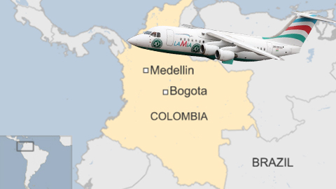 Đội bóng Brazil gặp tai nạn máy bay ở Colombia