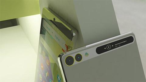 Màn hình phụ ở mặt sau Nokia Edge dùng để điều khiển âm thanh