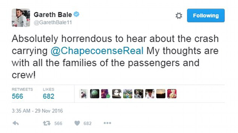 Bale chia sẻ qua trang Twitter cá nhân