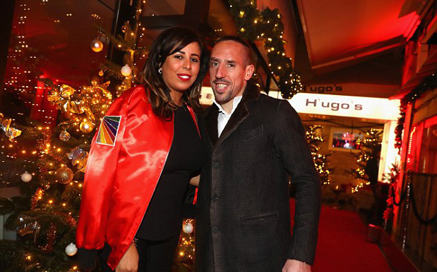 Ribery và vợ Wahiba Ribery