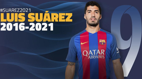 Suarez gia hạn hợp đồng với Barca