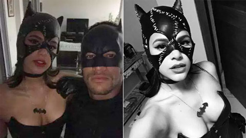 Neymar hóa trang Batman, bạn gái nhập vai Miêu nữ