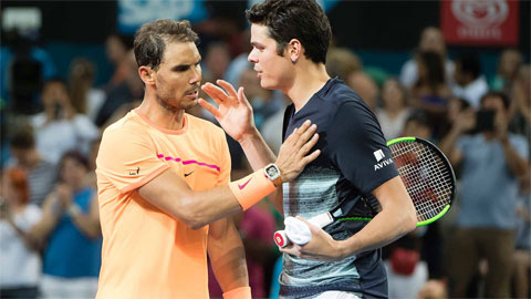 Nadal thua ngược Raonic ở tứ kết Brisbane
