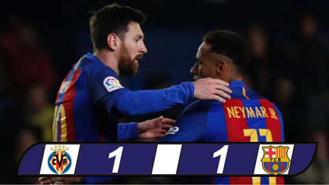 Messi ghi bàn phút cuối giúp Barca thoát thua trước Villarreal