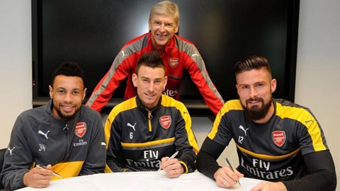 Arsenal “trói” xong Giroud, Coquelin và Koscielny