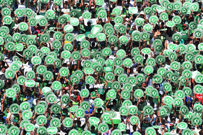 CĐV Chapecoense cổ vũ cho các cầu thủ